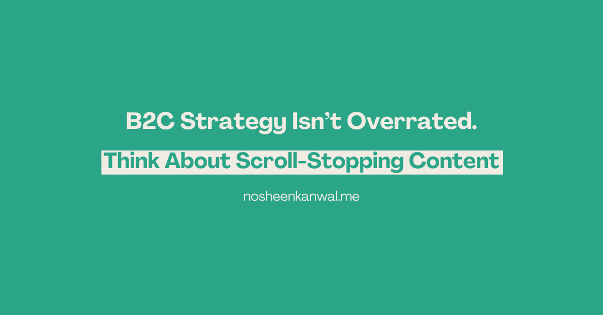 An End-to-End Framework For B2C Content Marketing Strategy Services